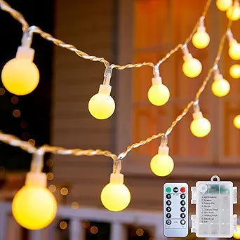 21FT Battery Operated String Lights - 60 LED Globe Fairy Lights