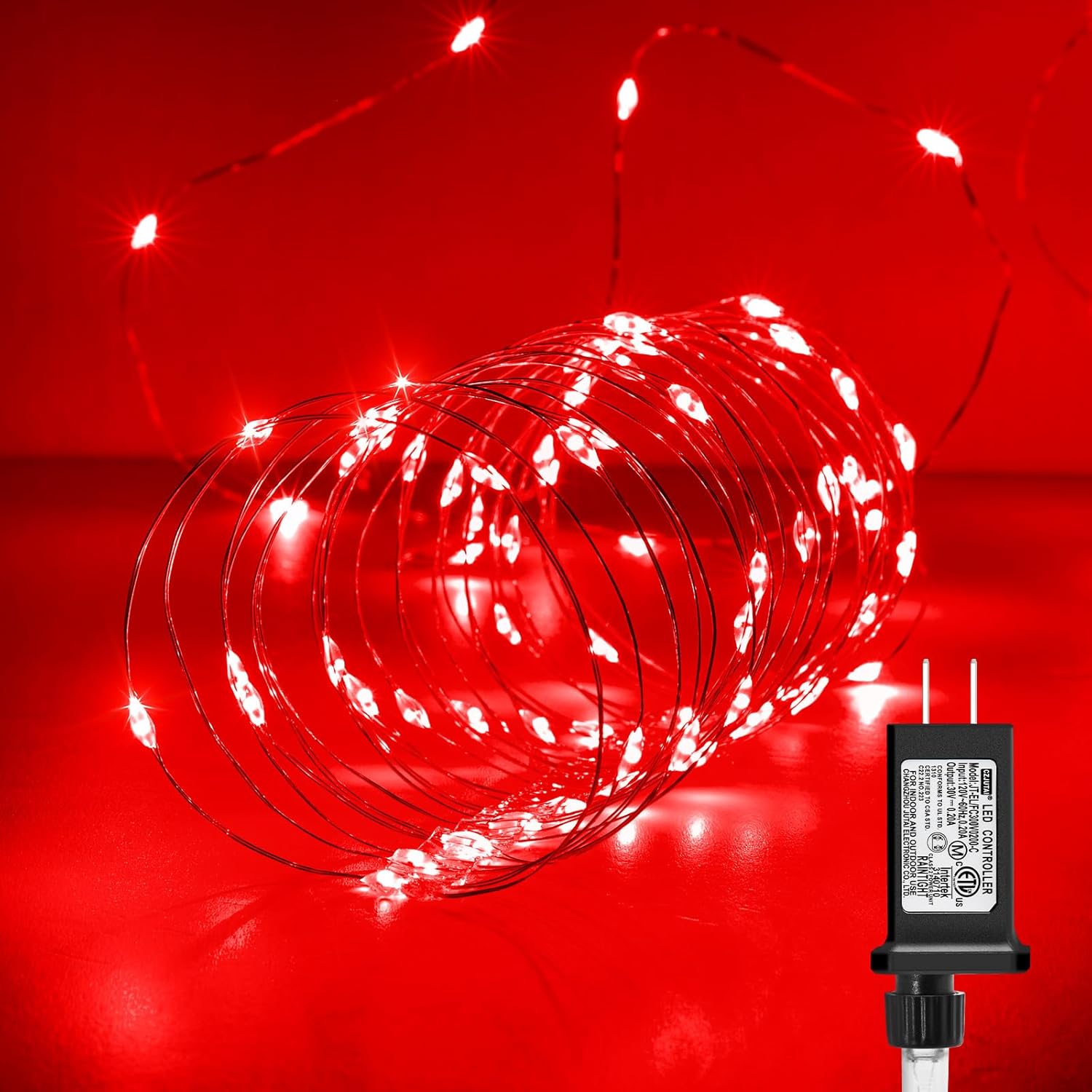 200 LED Pink Fairy Lights, 66FT Battery Operated String Lights