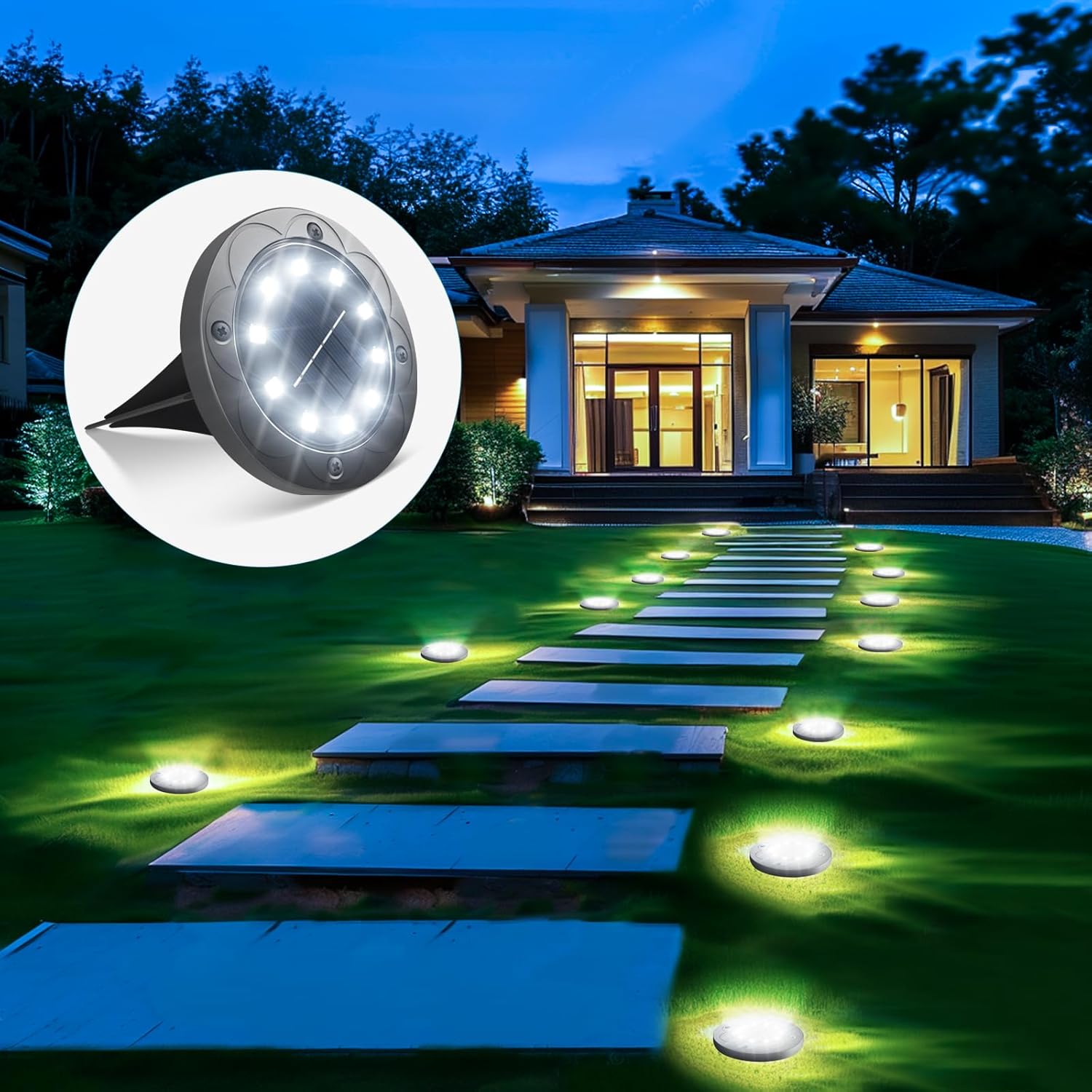 16 Pack LED In-Ground Solar Lights