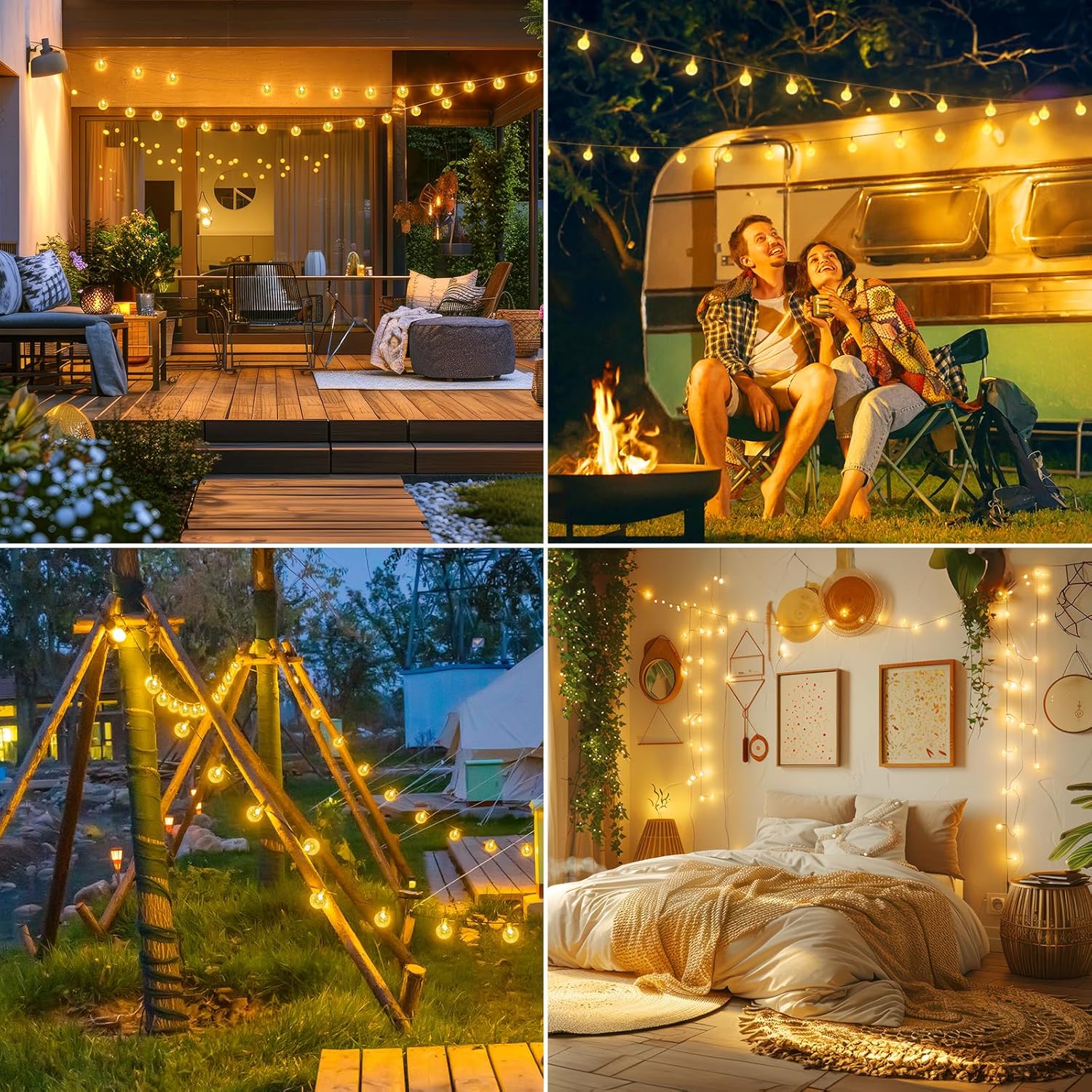Battery Operated Crystal Globe String Lights - 33 FT, 60 LED, Remote Control