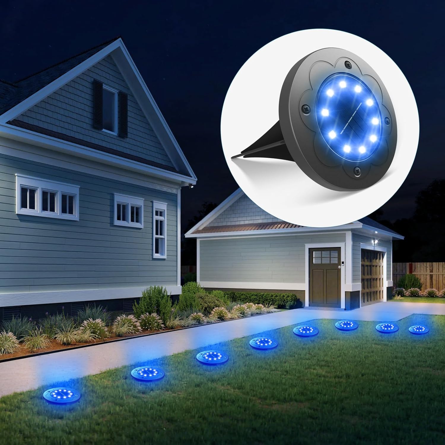 12 Pack Solar LED In-Ground Lights