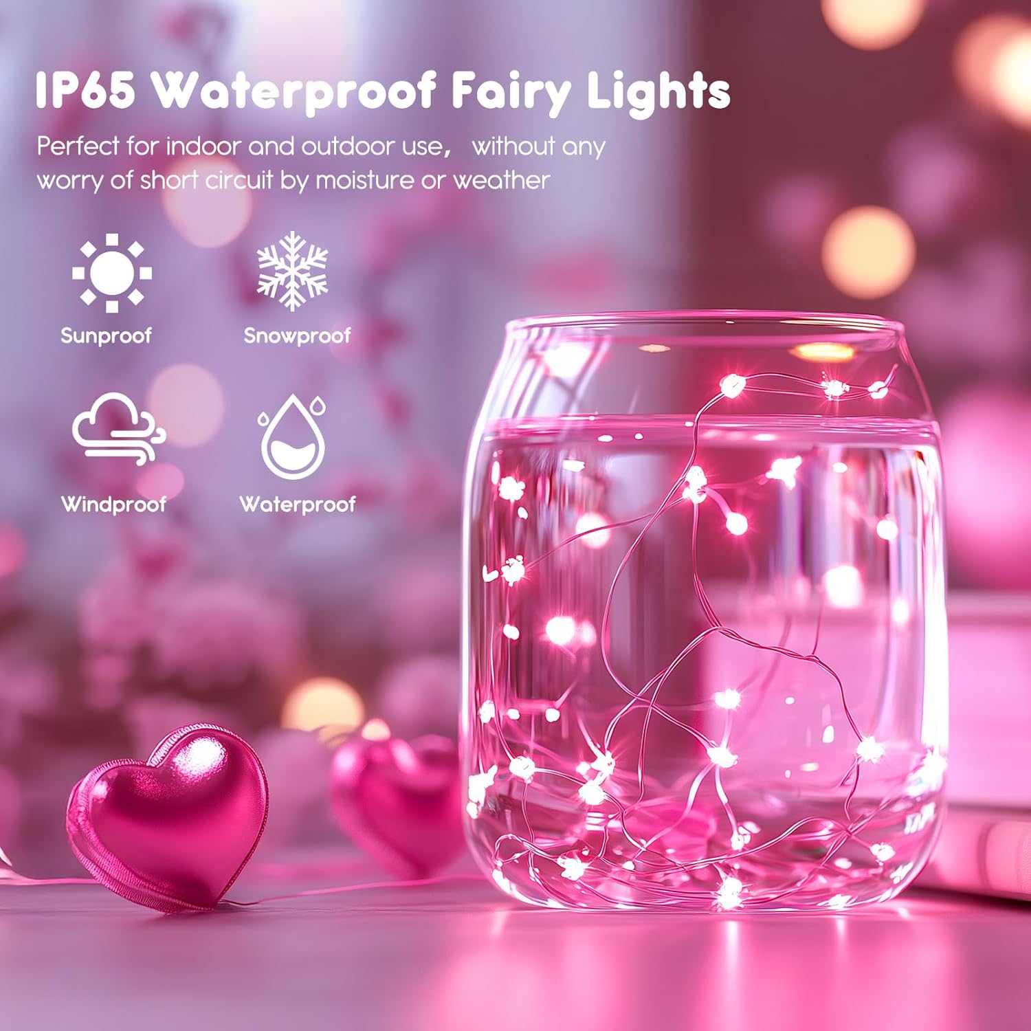 12 Pack 7FT Pink Fairy Lights