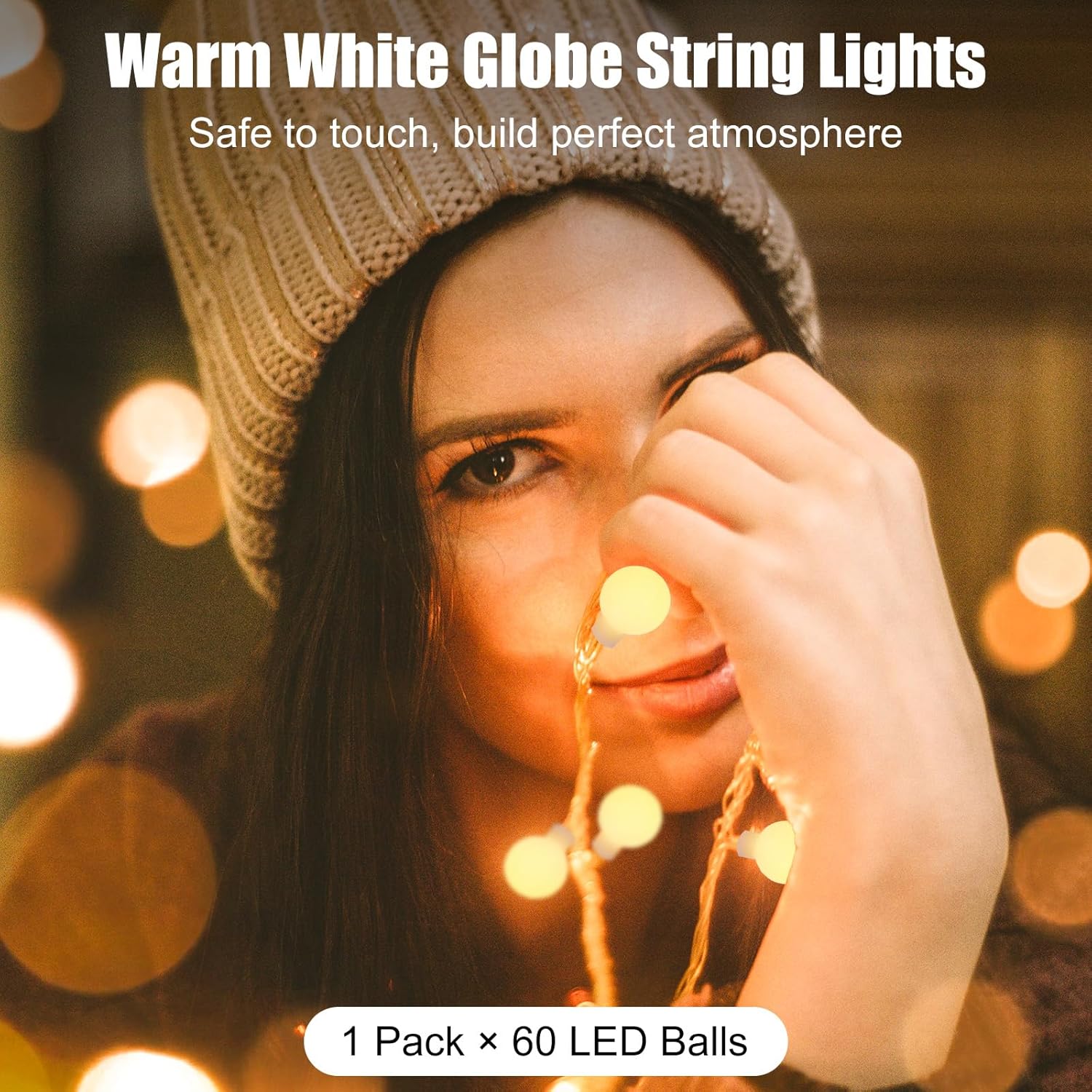 21FT Battery Operated String Lights - 60 LED Globe Fairy Lights