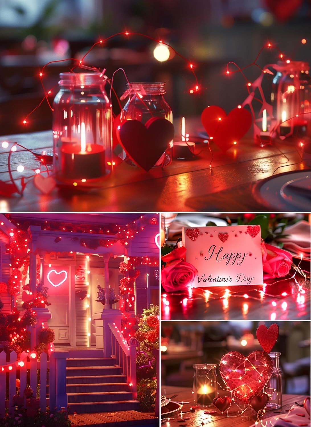 100 LED Red Fairy Lights, 33FT Battery Operated String Lights