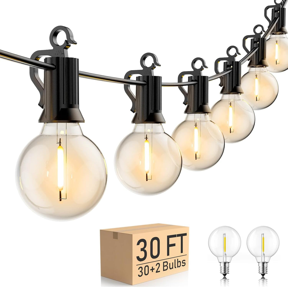 G40 LED Bulb String Lights, 30 FT 30 LED