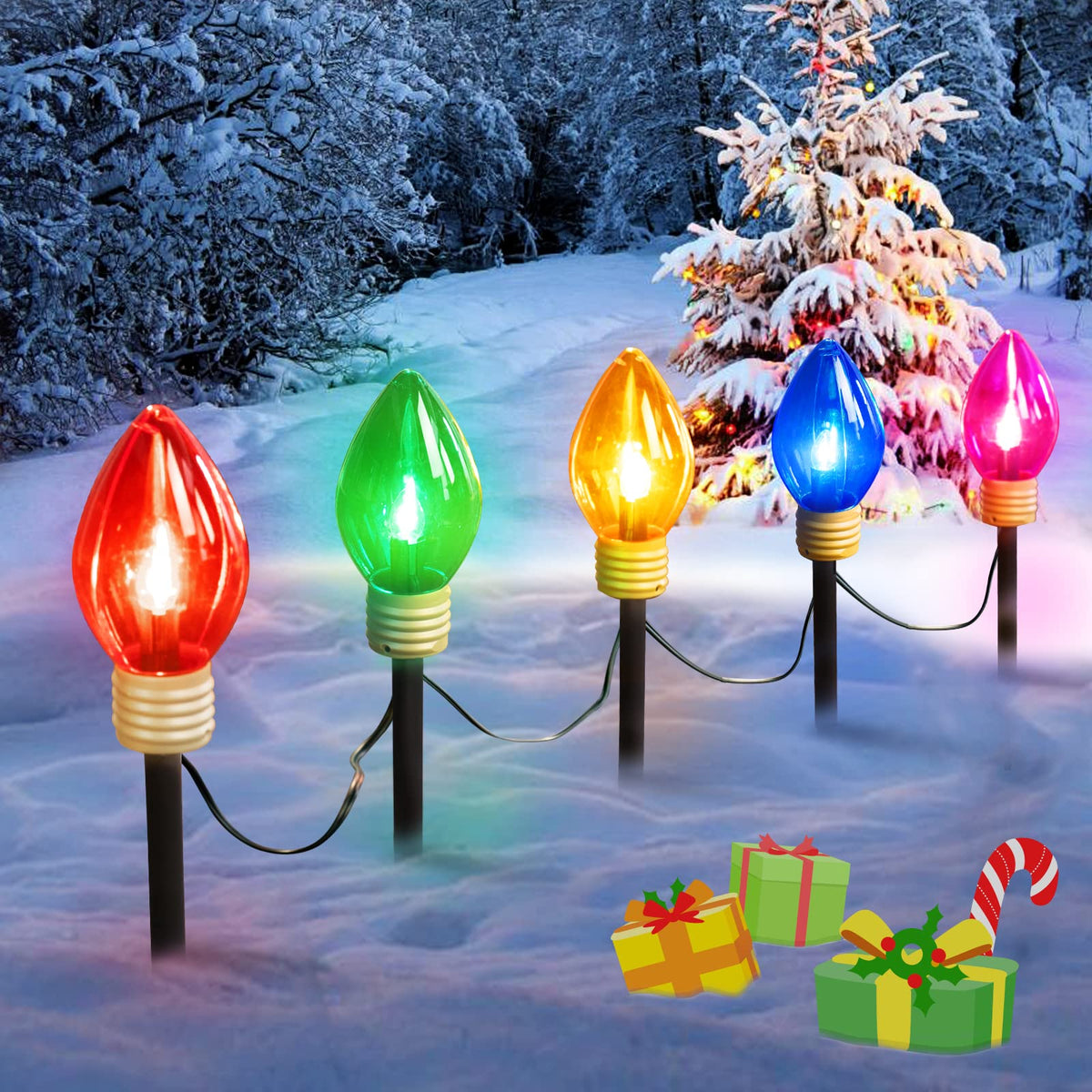 1 Pack / 8.5 Feet / 5 Bulbs / Multicolor