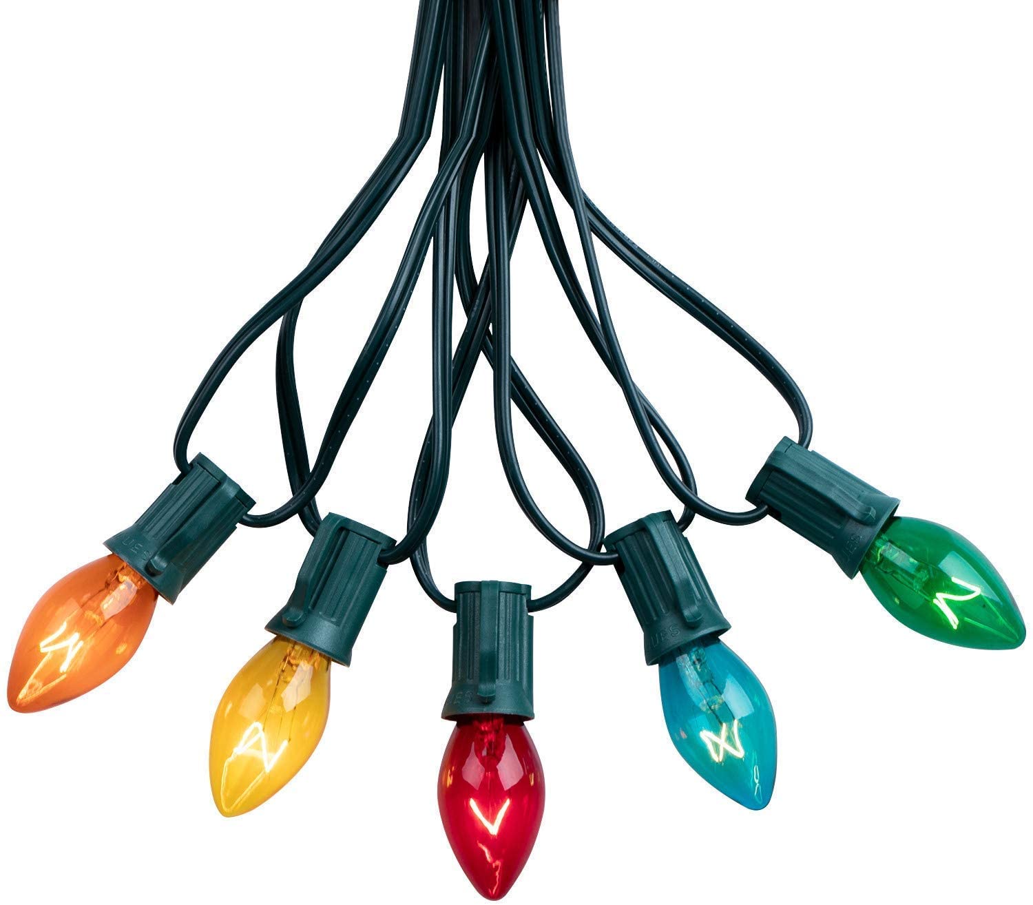 100 Feet / 100 Satin Bulbs / Multicolor