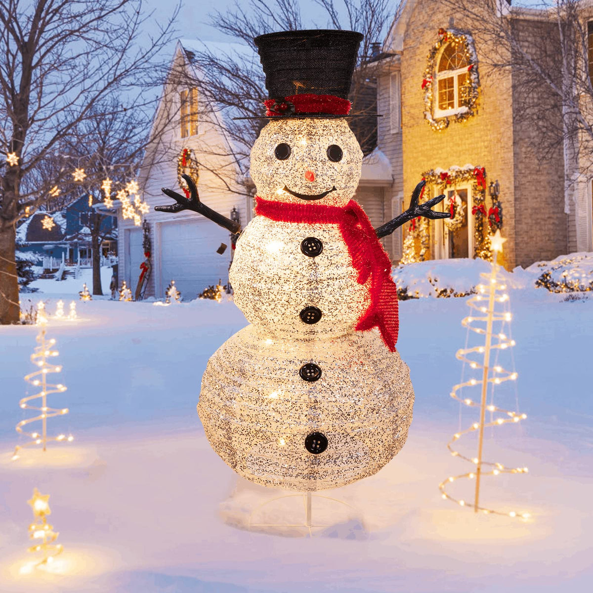 Christmas LED Lighted Snowman, Yard Decor, 4 FT