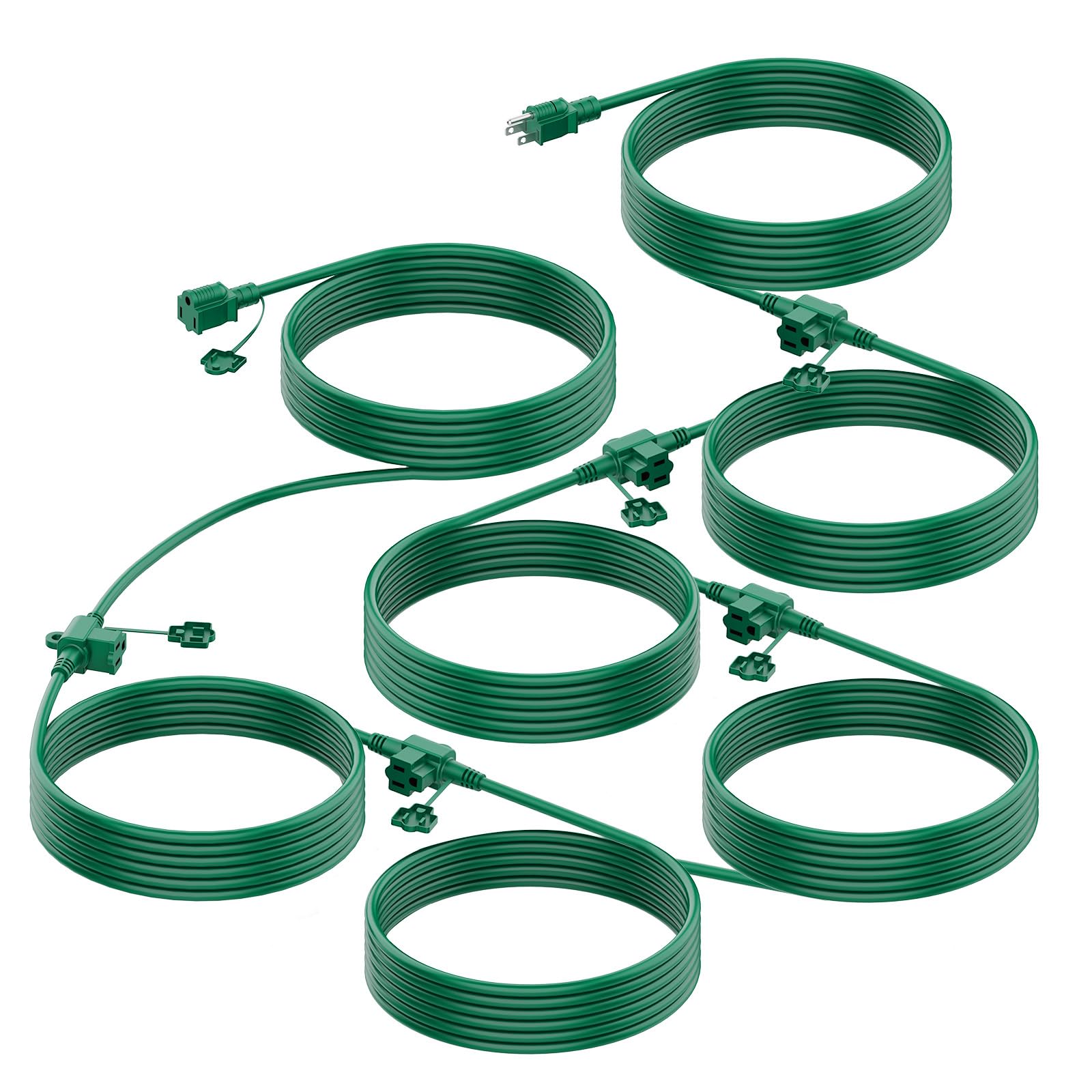 50 FT / 6 Outlets / Green