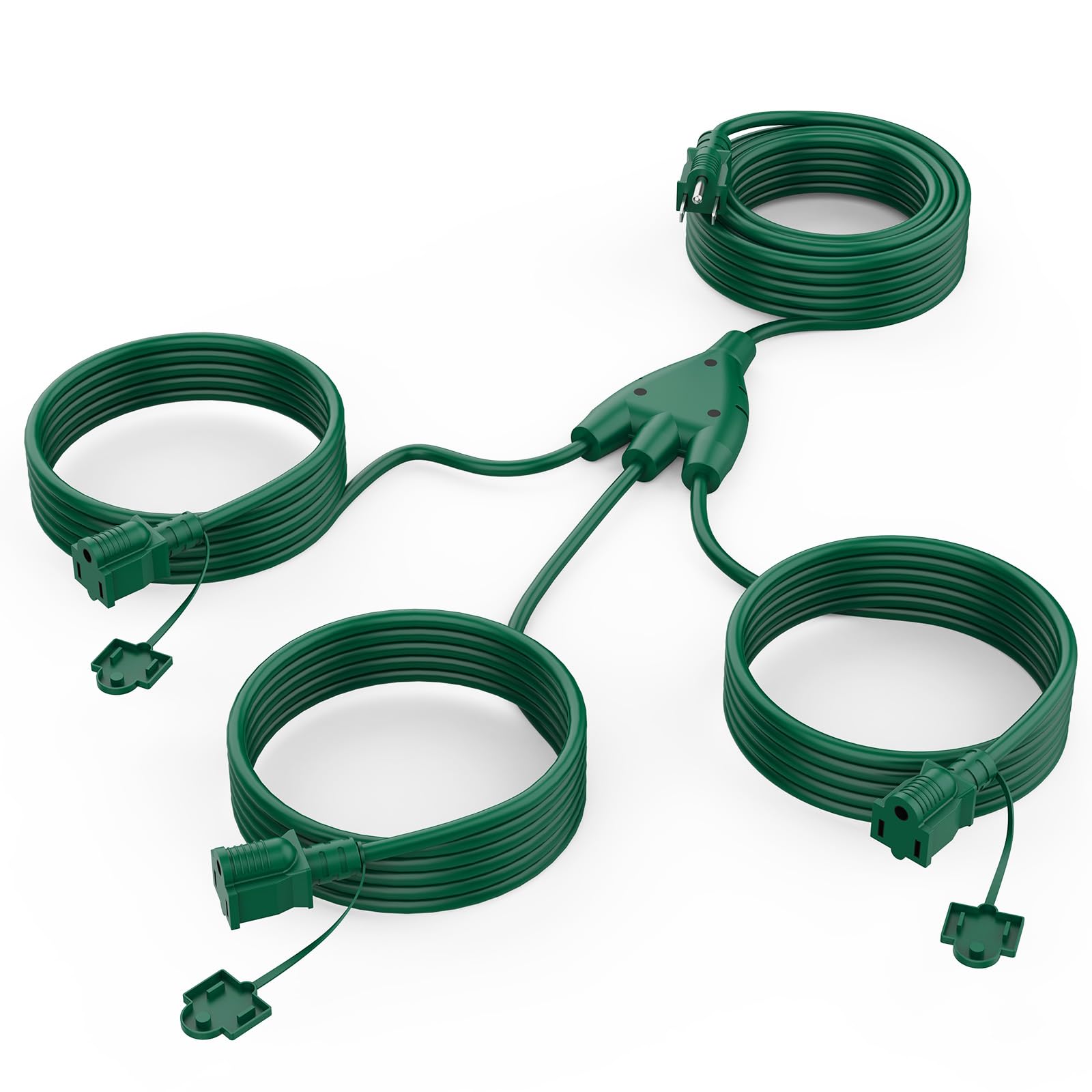 30 FT / 3 Outlets / Green
