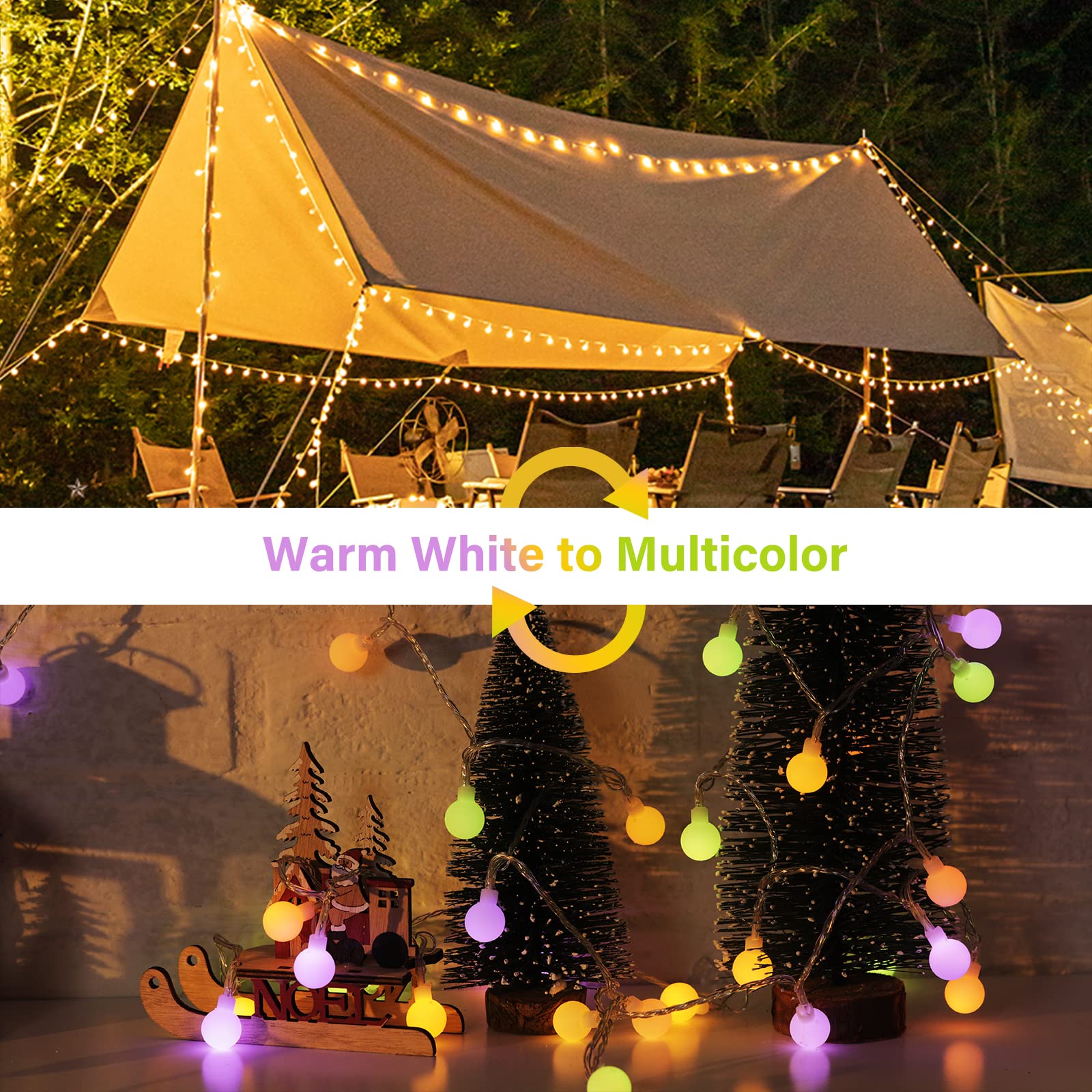 33 Feet / 100 LED / Warm White + Multicolor / USB