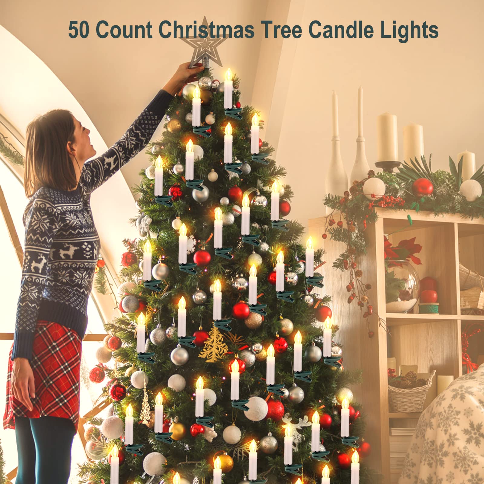 Christmas LED Candle String lights, Warm White