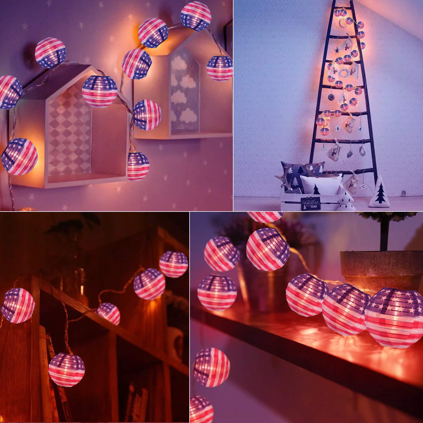 American Flag Lantern Lights, Independence Day