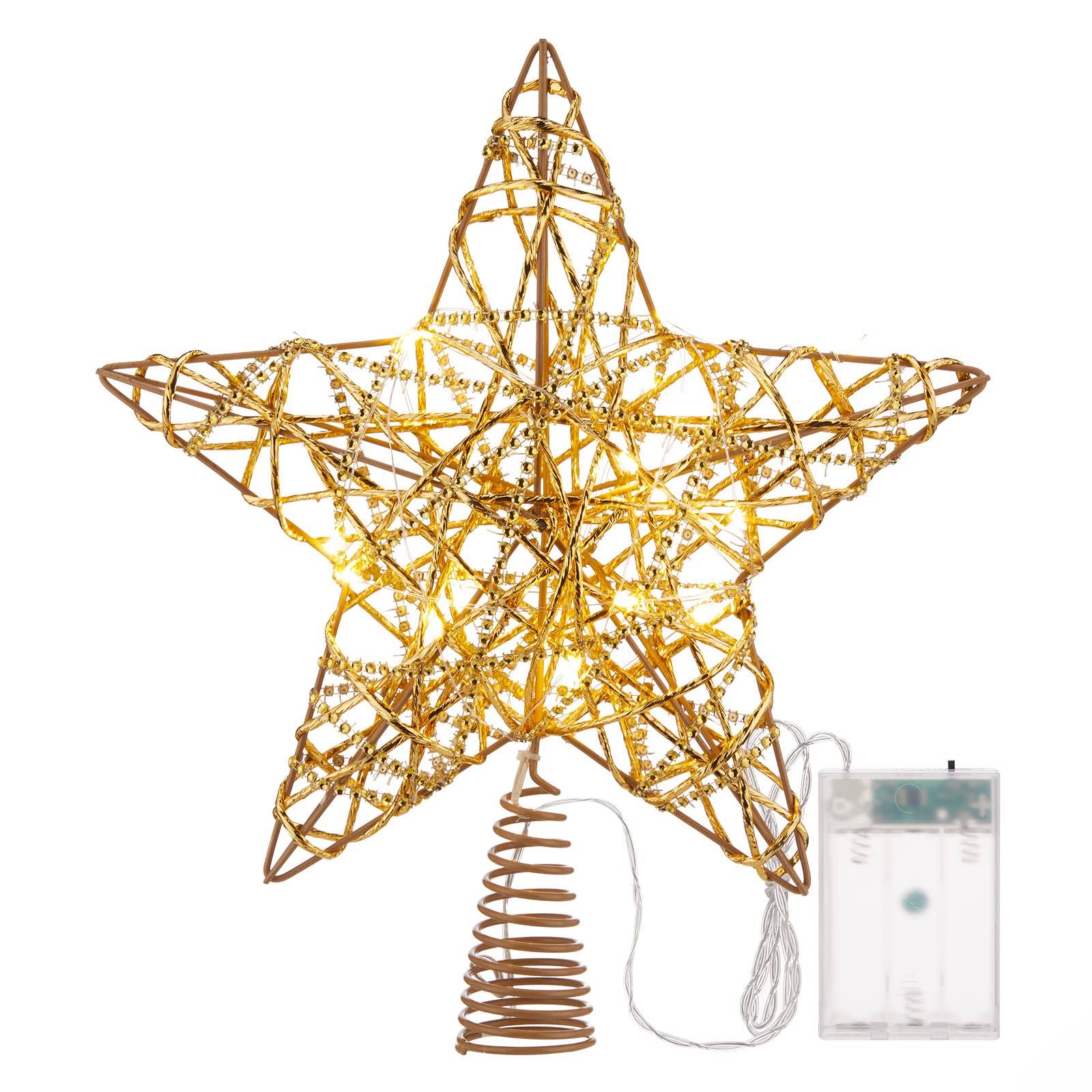 13.8 Inches / 20 LED / Golden Star Topper