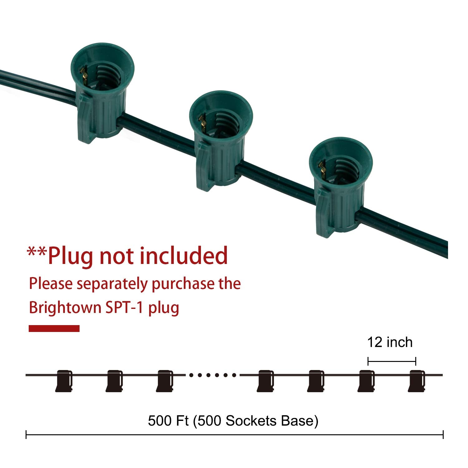 500 Feet / 500 C7 Socket / E12 base