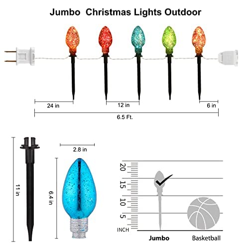 2 Pack / 6.5 Feet / 20 Mini Bulbs / Multicolor