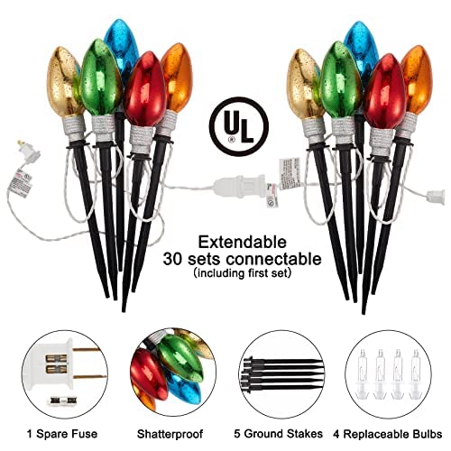 2 Pack / 6.5 Feet / 20 Mini Bulbs / Multicolor