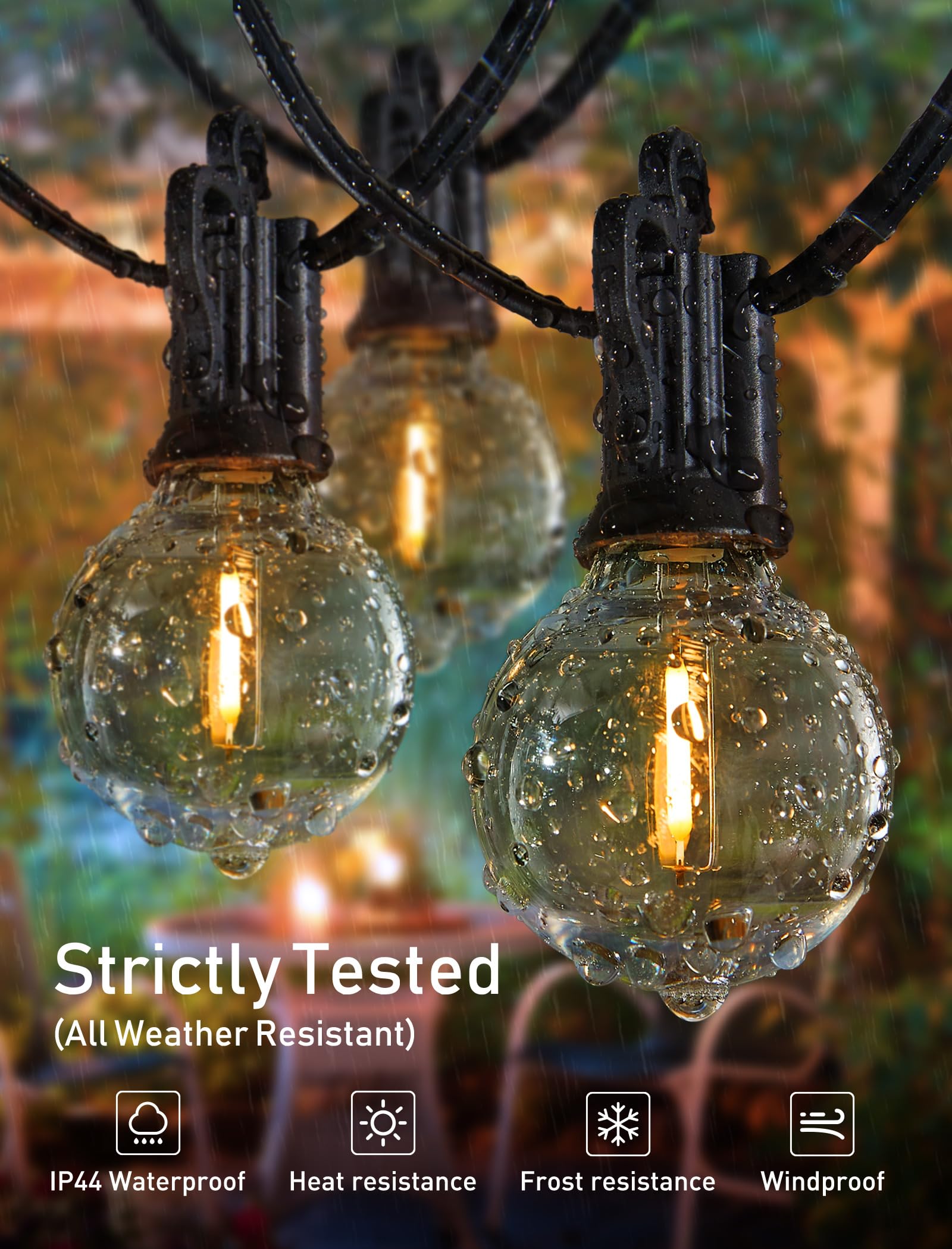 G40 LED Bulb String Lights, 30 FT 30 LED