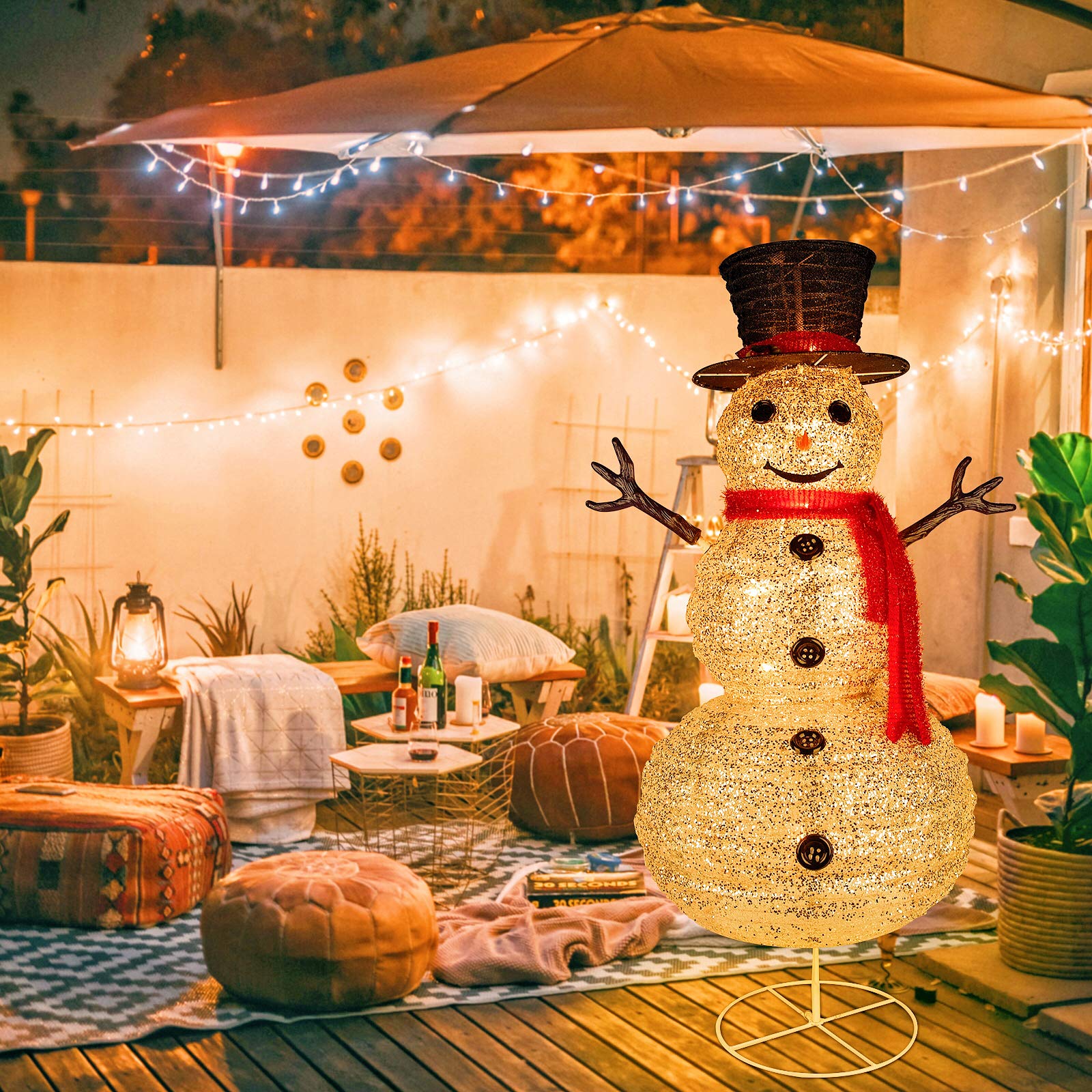 Christmas LED Lighted Snowman, Yard Decor, 4 FT